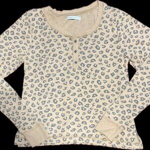 Abercrombie & Fitch Pullover Leopard Animal Print, Size M, Soft / Polyester